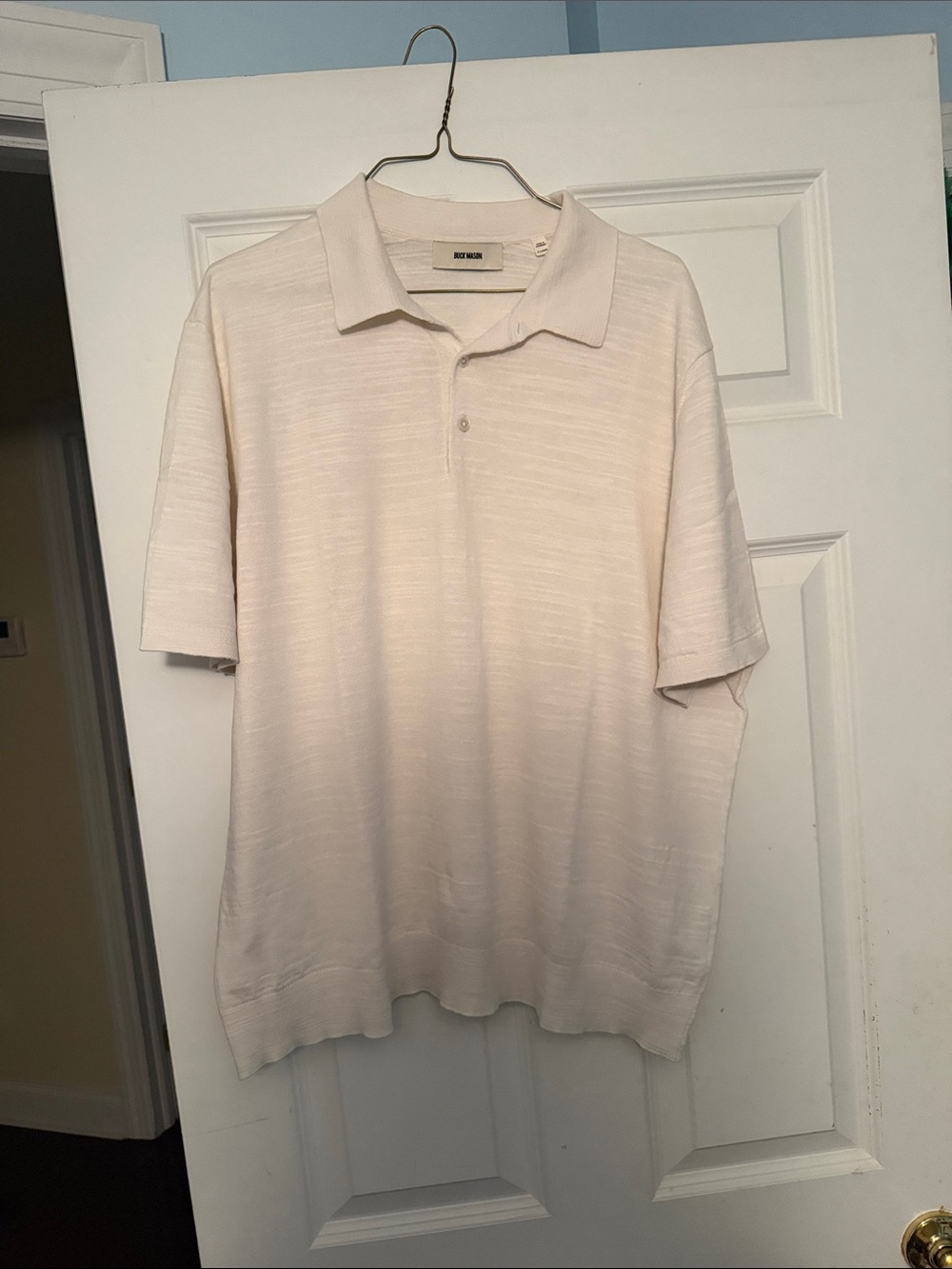 Buck Mason Light Cream Short-Sleeve Polo